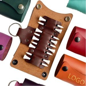 Portable Foldable Leather Golf Tees Holder
