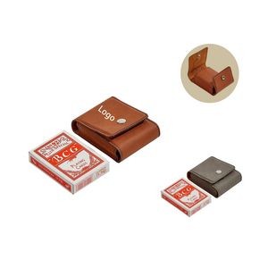 Vegan Leather Playing Card Holder with Card