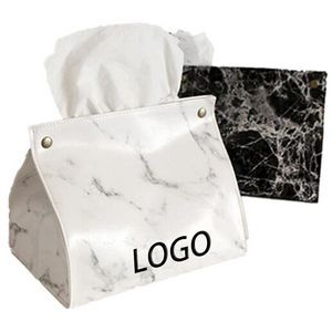 Marble Pattern Leather Tissue Box