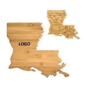 Louisiana Shaped Wooden Cutting Board