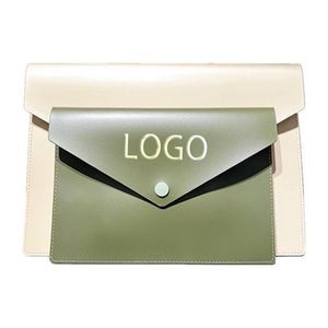 A4 Leather Document Bag Tablet Pouch