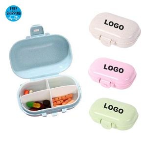 4 Compartments Wheat Straw Pill Box