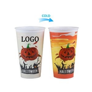 17oz. Plastic Cold Color Changing Cup With Lid
