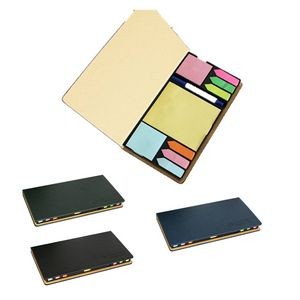 Leather Cover Memo Pad Sticky Notes Box