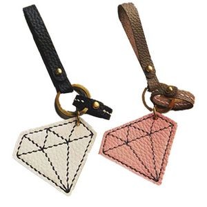 Diamond Shape Leather Key Ring Key Chain