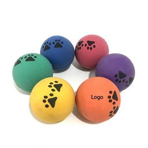 Paw Print Fluorescent Rubber Dog Ball