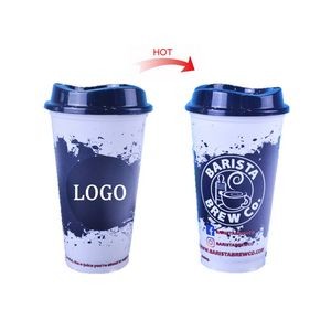 16oz. Heat Color Changing Plastic Cup With Lid