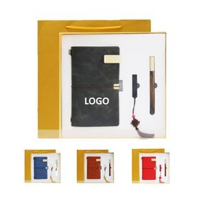 Chinese Style Business Gift Set Usb Drive Notebook Pen