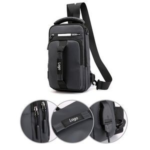 Sling Backpack with Detachable Strap and USB Port