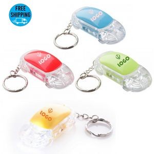 LED car shape flashlight keychain