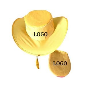 Foldable Nylon Cowboy Hat With Pouch