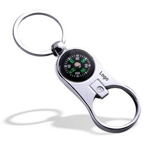 3 in 1 Compass Metal Key Ring and Bottle Opener