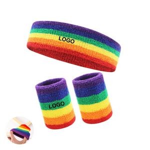 Rainbow Wristband & Headband Set (direct import)