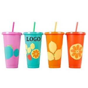 24 Oz. Mood Color Change Plastic Cup w/Lid