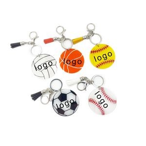 Acrylic Tassel Baseball Key Chain (direct import)