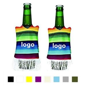 Rainbow Strip Serape Beer Bottle Ponchos
