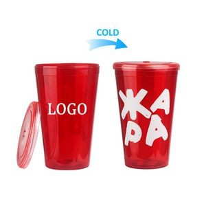 24oz Cold Color Changing Stadium Cup With Lid