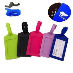 Silicone Luggage Tag with Hang-up Ring