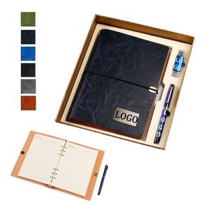 Leather Notebook Pen And Flash Drive Business Set