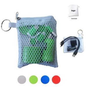 3 in 1 Charging Set with Mesh Bag