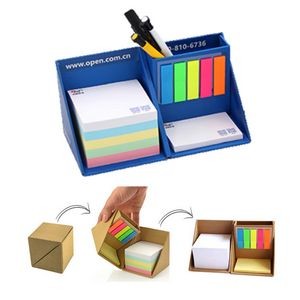 Creative Office Use Sticky Notes Box With Pen Holder