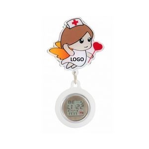 Silicone Digital Display Cartoon Pocket Clip Nurse Watch
