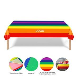 Rainbow Plastic Tablecloth (direct import)