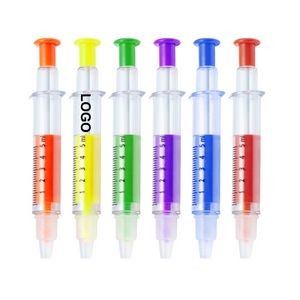 Syringe Dual-tips Highlighter Ballpoint Pen (direct import)