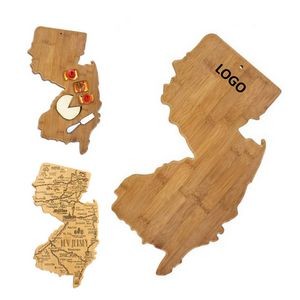 New Jersey State Shaped Serving Cutting Board