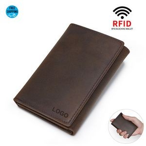 Full Grain Leather RFID Trifold Wallet