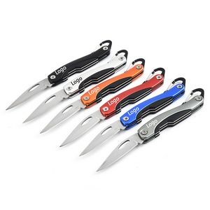 Stainless Steel Folding Pocket Knife with Key Chain