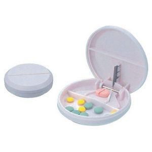 Round Shaped Pill Case With Cutter