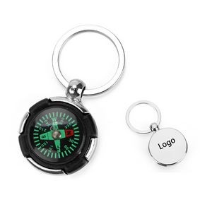 2 in 1 Metal Key Ring and Compass