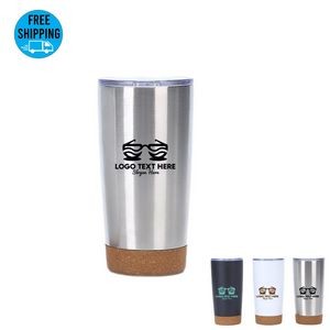 20oz Vacuum Stainless Steel Travel Tumbler with Cork Bottom