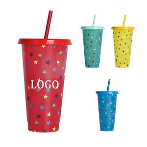 Color Changing Stadium Cup w/Straw & Lid