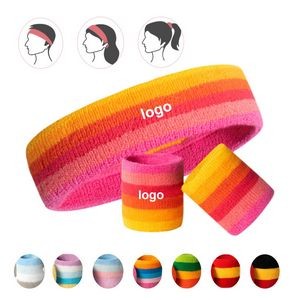 Stripe Wristband & Headband Set