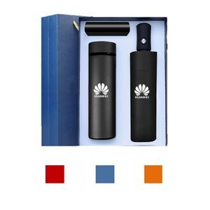 Umbrella And Tumbler With Power Bank Business Gift