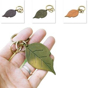 Leaf Shape Leather Key Ring Key Chain