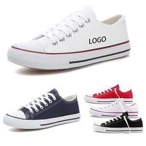 Ladies' Lace-Up Canvas Low-Top Sneakers
