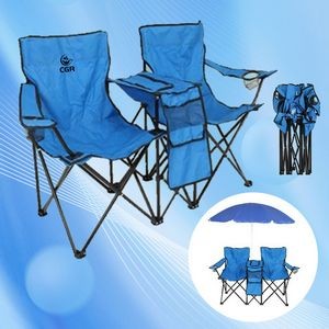 Beach Duo Chair with Umbrella Shade