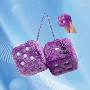 Purple Retro Fuzzy Plush Square Dice for Nostalgic and Fun Gaming