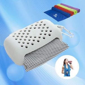 Portable Workout Towels in Silicone Case