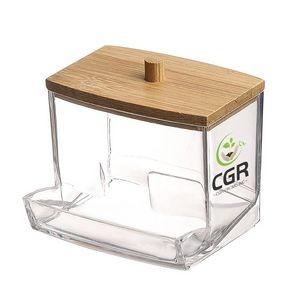 Clear Storage Container Box Cotton Swabs Jars Dispenser for Organized Bathroom Storage
