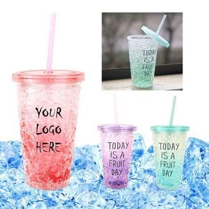 16 Oz. Crackle Gel Insulated Tumbler Ice Cup
