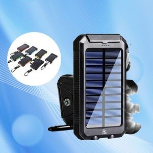 8000mAh Waterproof Solar Power Bank with Flashlight