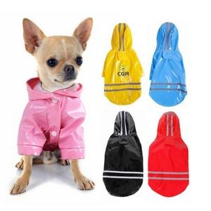 Reflective Safety Dog Raincoat With Cap