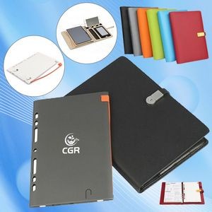 Business Portfolio with Detachable Binder and Integrated Power Bank