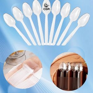 Disposable Heavy Duty Transparent Plastic Silverware Spoon Cutlery Set