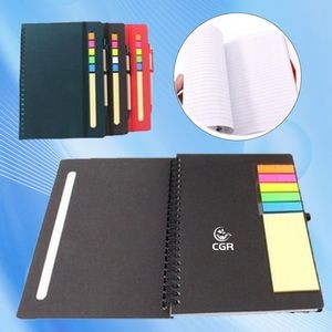 Innovative Spiral Notebook with Sticky Notes and Pen