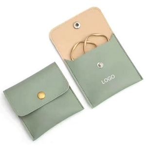 PU Leather Small Jewelry Pouch with Snap